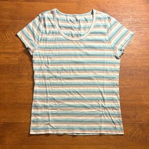 Architect Blue and White Striped Short Sleeve Tee